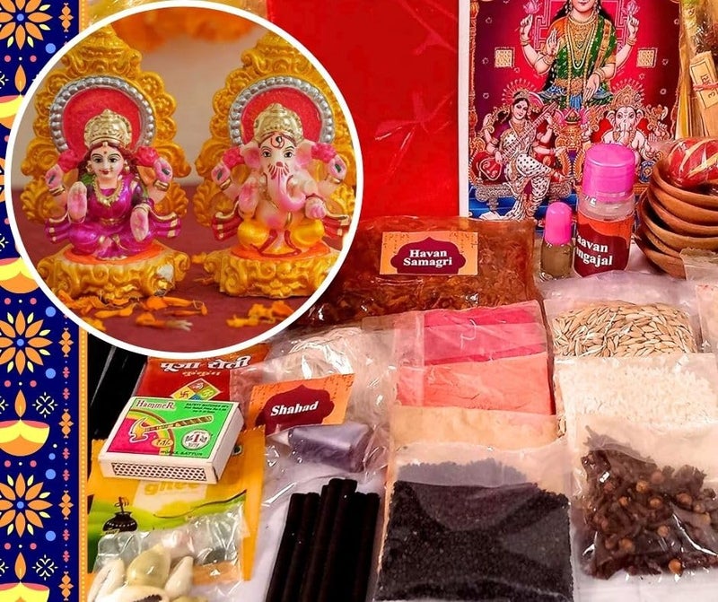 DEV POOJA STORE Diwali Puja Kit Complete Pooja Kit for Deepawali Puja with 31 Items Diwali Pujan Kit Ganesha Laxmi Pujan Samgri Special Puja Vidhi Included for Money Business Increment - Image 3