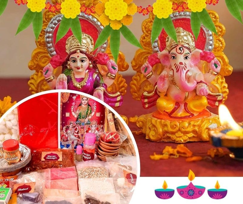DEV POOJA STORE Diwali Puja Kit Complete Pooja Kit for Deepawali Puja with 31 Items Diwali Pujan Kit Ganesha Laxmi Pujan Samgri Special Puja Vidhi Included for Money Business Increment - Image 4