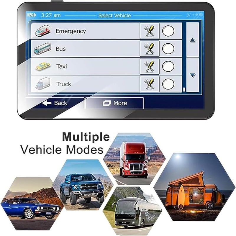 LONGRUF 2025 Car GPS Navigator 7-Inch Touchscreen with Real Voice Prompts and Speed Camera Alerts - Image 3