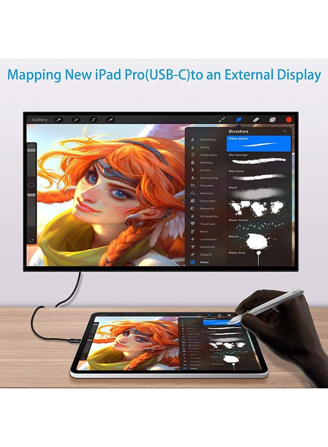 تشوتيك كابل من USB C إلى HDMI بطول 5.9 أقدام، (متوافق مع ثندربولت 3) بتردد 30 هرتز ودقّة عالية 4K - Image 3