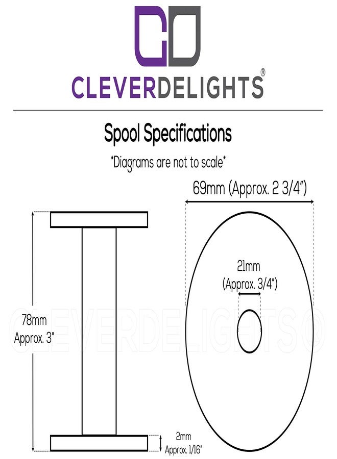 CleverDelights 3 Inch Black Plastic Spools - 3" x 2 3/4" - 3 Pack - Image 2