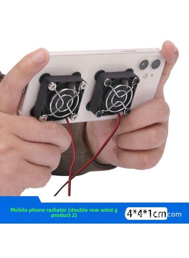 Mobile Phone Radiator Live Broadcast Dedicated Cooling Artifact Wired Air-cooled Mute Wire Control Fan Universal For AppleAndroid-Color:4cm (ordinary) Double Head 1.8 Meters - Image 3