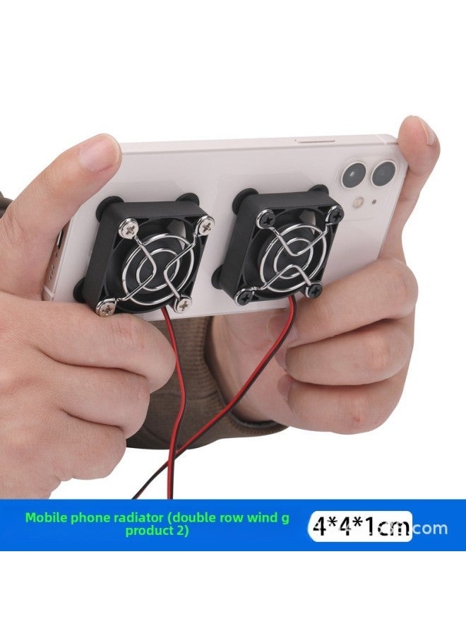 Mobile Phone Radiator Live Broadcast Dedicated Cooling Artifact Wired Air-cooled Mute Wire Control Fan Universal For AppleAndroid-Color:4cm (ordinary) Double Head 1.8 Meters - Image 4