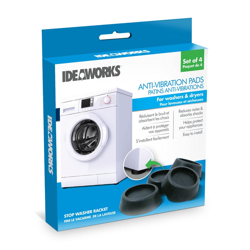 Ideaworks Jb6368 Washing Machine Anti Vibration Pads 1 Pack Black 4 Count - Image 2