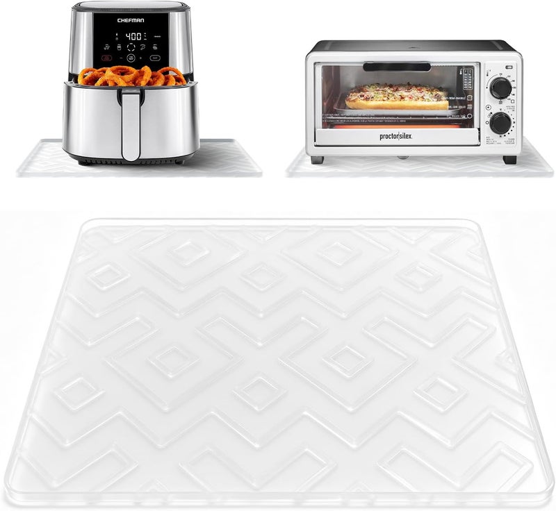 KVRG Silicone Heat Resistant Mat For Air Fryer,17.7''x15''Heat Resistant Mats for Countertop Protector,Silicone Air Fryer Mat Compatible with Ninja,Cosori,Chefman,etc-Translucent - Image 1