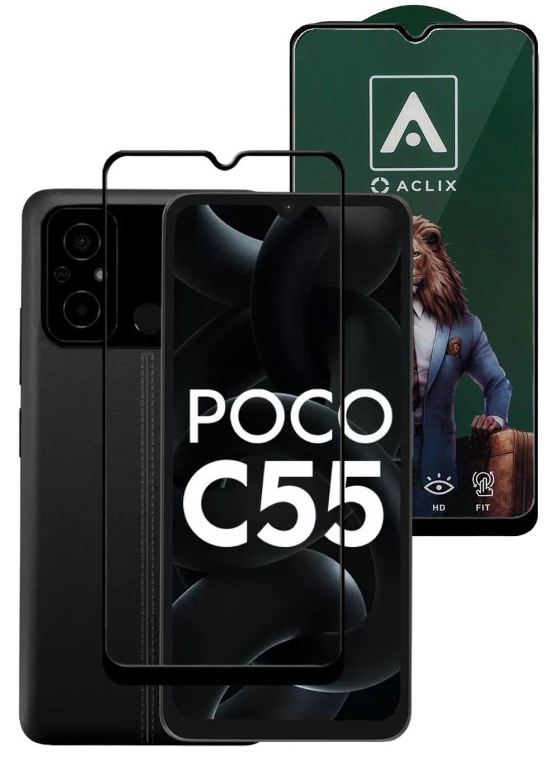 ACLIX Antistatic ESD Dustproof Premium Quality High Definition Tempered Glass Screen Protector Designed For Xiaomi Poco C55 - Image 1