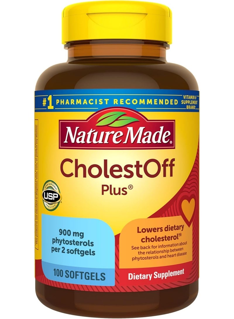 Nature Made CholestOff Plus, Dietary Supplement for Heart Health Support, 100 Softgels - Image 1