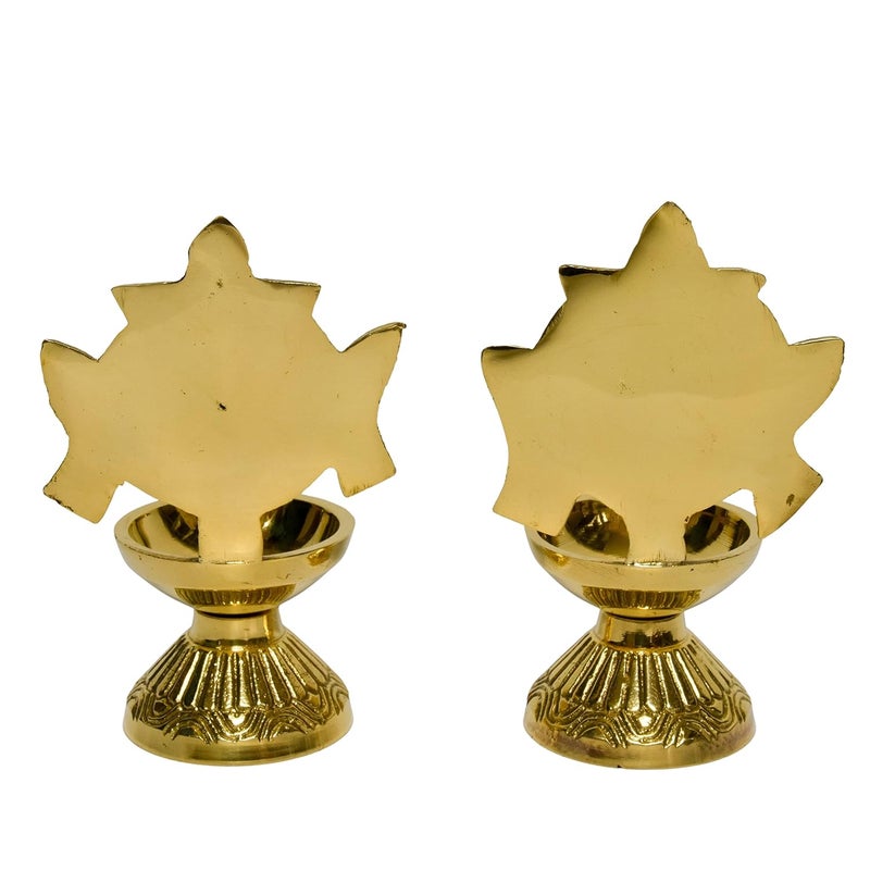 Bhimonee Decor Bhimonee Decor Pure Brass Shanku Chakra Diya 43 inches Gold Polish Pack of 1 Pair  - Image 5