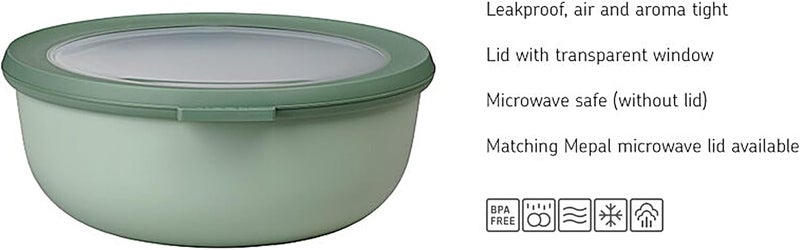 Mepal – Multi bowl Cirqula 3-piece set Nordic blue – 350, 750 and 1250 ml – Food storage containers with lid – Airtight storage box for fridge & freezer, microwave container & serveable dish - Image 3