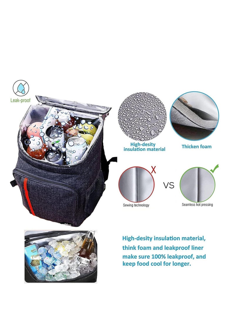 MahMir MahMir® Cooler Backpack 25 Cans Large Capacity Insulated Backpack Cooler Lightweight Leak Proof Soft Cooler Bag for Men Women to Picnics, Camping, Hiking, Beach, Park, Trips (Navy Blue)  - Image 3