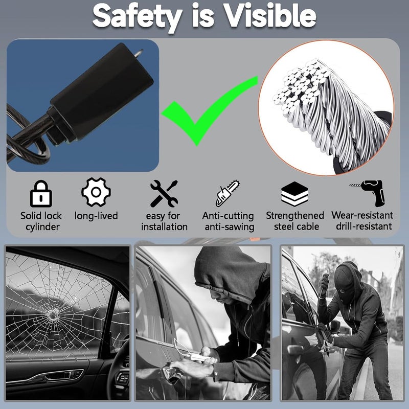 InYoHui Steering Wheel Lock Anti Theft Car Security Device with 3 Keys - Image 4