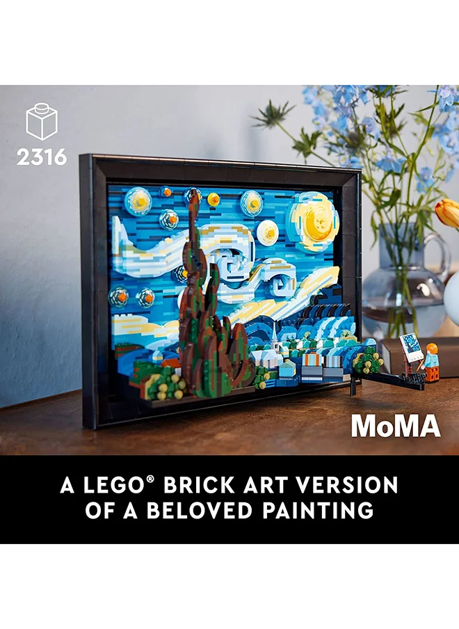 LEGO Ideas Vincent Van Gogh – The Starry Night Building Kit; Buildable 3D Art Model For Adults; Home Decor Gift For Creative People To Build And Hang On A Wall Or Display Freestanding (2,316 Pieces) 21333