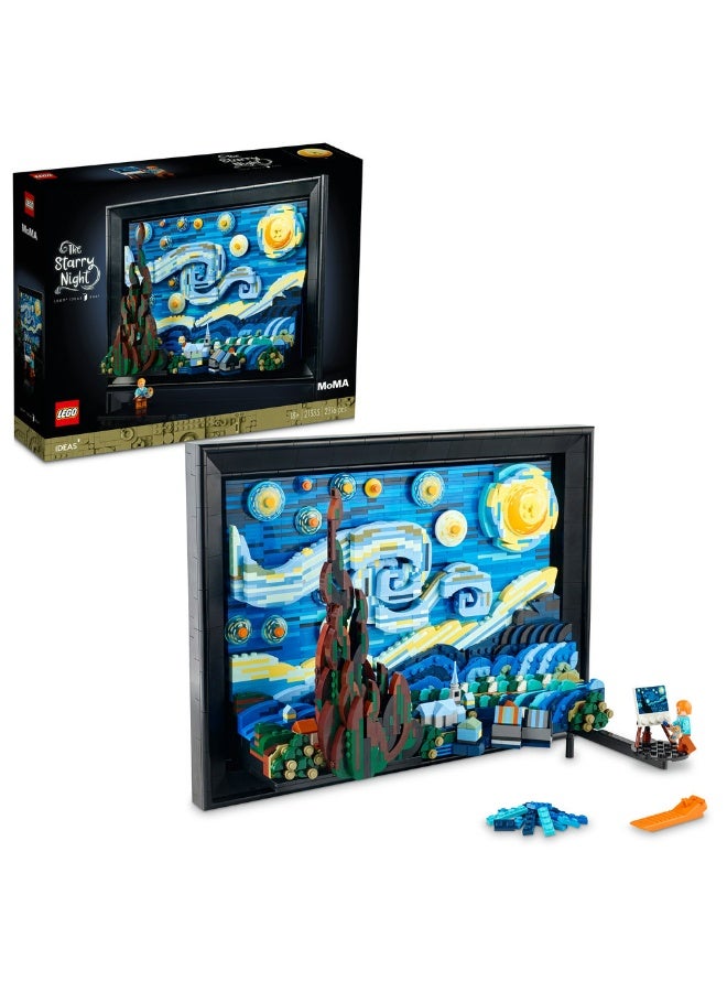 ليغو مجموعة فنسنت فان غوغ - ليلة النجوم 21333 من LEGO® Ideas؛ نموذج بناء وعرض فني ثلاثي الأبعاد للبالغين (2316 قطعة) - Image 1