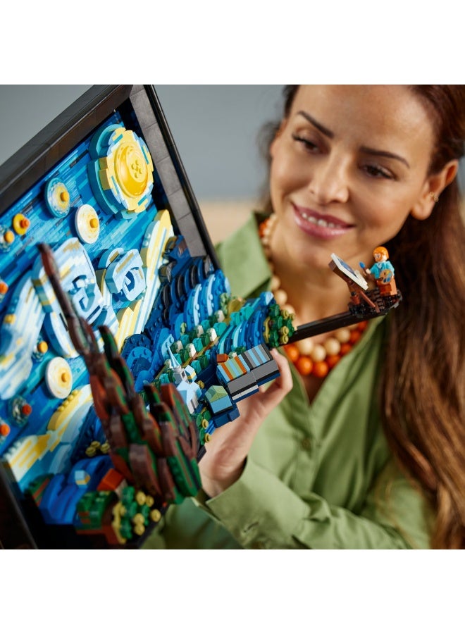 ليغو مجموعة فنسنت فان غوغ - ليلة النجوم 21333 من LEGO® Ideas؛ نموذج بناء وعرض فني ثلاثي الأبعاد للبالغين (2316 قطعة) - Image 4