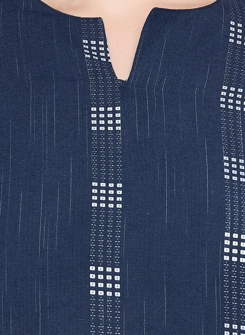 كلوفيا Clovia Printed Top & Pyjama Set in Navy - Cotton