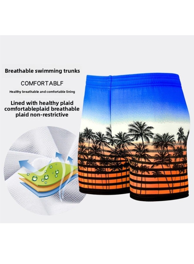 Loquat Men's Swimming Trunks Sports Quick-drying Breathable Plus Size Printed Beach Pants Hot Spring Swimming Boxer Swimming Trunks Wholesale-Color:818-2#1 Color- - Image 4