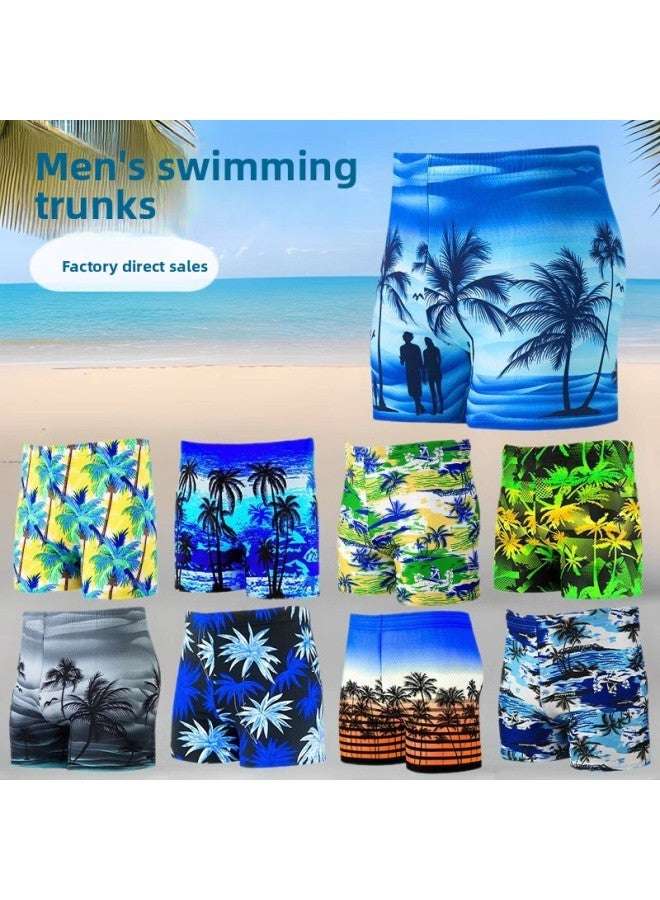 Loquat Men's Swimming Trunks Sports Quick-drying Breathable Plus Size Printed Beach Pants Hot Spring Swimming Boxer Swimming Trunks Wholesale-Color:818-2#1 Color- - Image 2