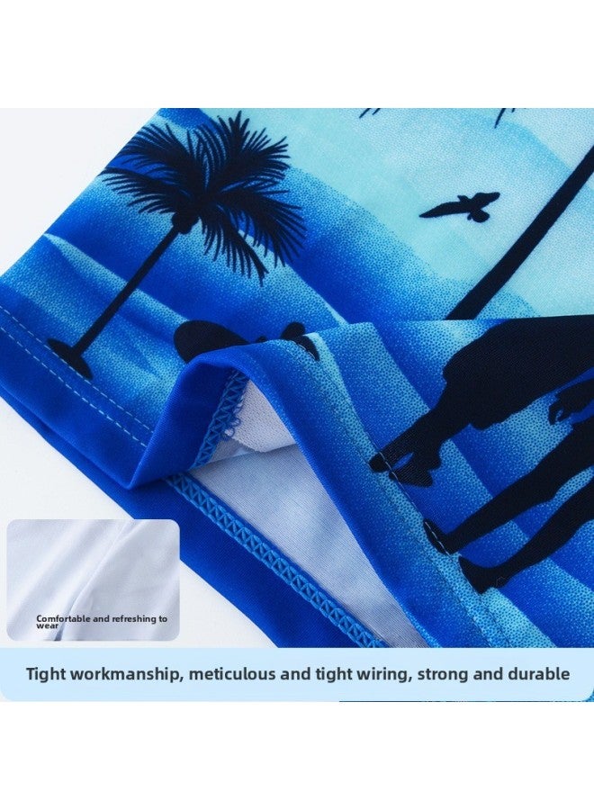 Loquat Men's Swimming Trunks Sports Quick-drying Breathable Plus Size Printed Beach Pants Hot Spring Swimming Boxer Swimming Trunks Wholesale-Color:818-2#1 Color- - Image 5