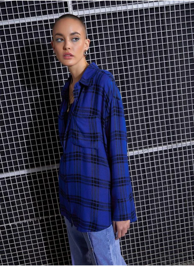 SASSAFRAS Yarn Dyed Check Oversized Shirt by Styli