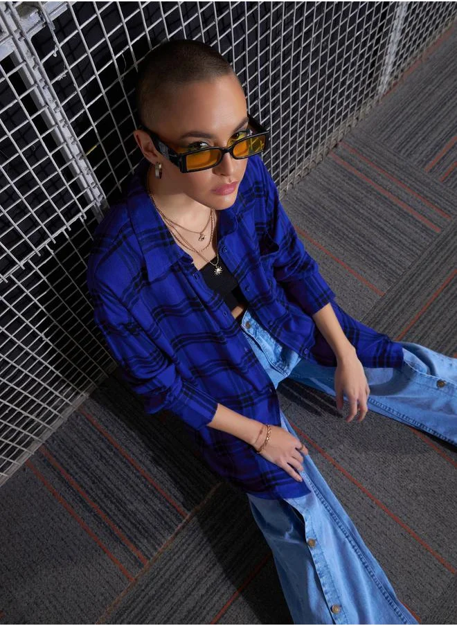 SASSAFRAS Yarn Dyed Check Oversized Shirt by Styli