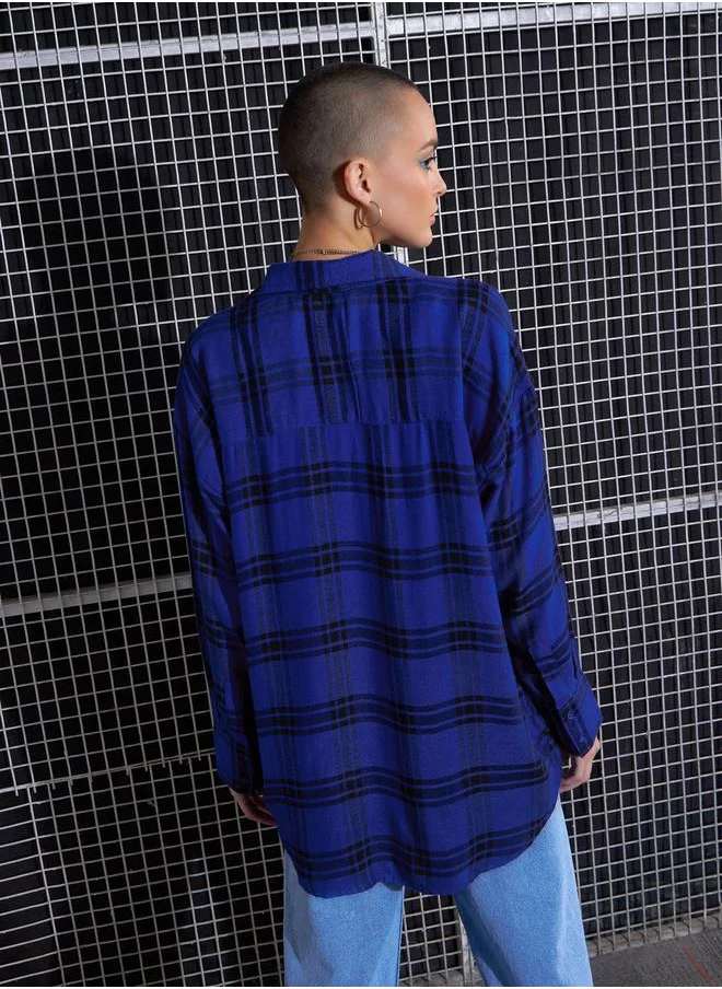 SASSAFRAS Yarn Dyed Check Oversized Shirt by Styli