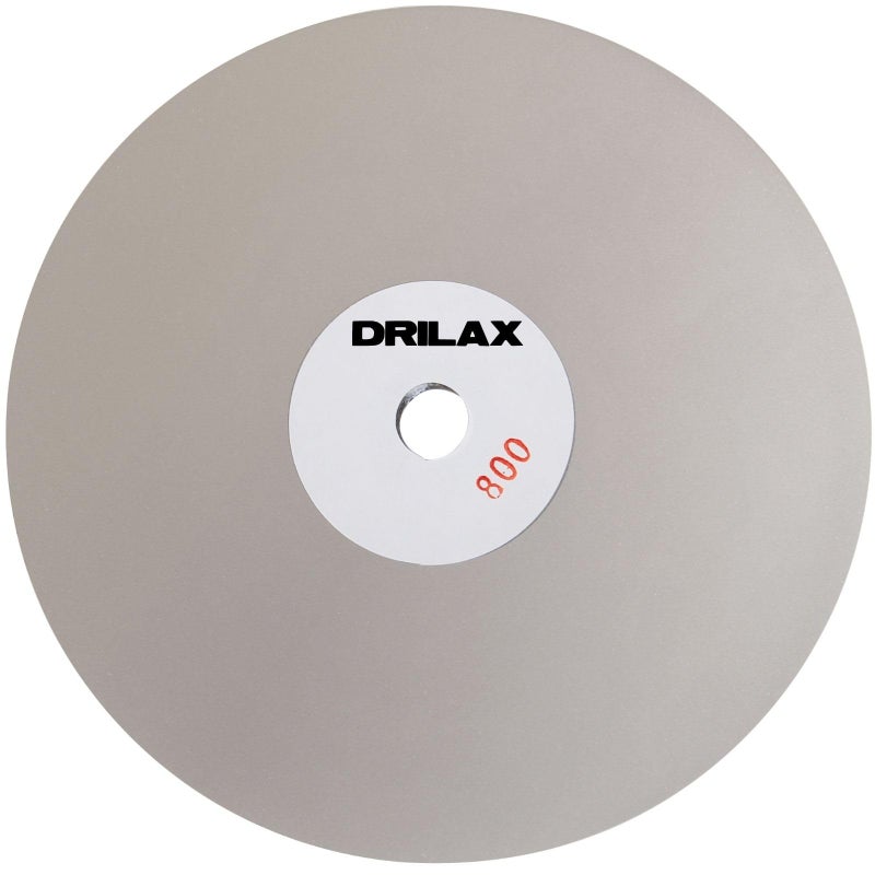 Drilax 8 Inch Diamond Flat Lap Disc 800 Grit 8 x 12 Arbor Hole Single Sided Diamond Lapping PrePolishing Wheel for Lapidary Gemstone Glass Stone Finishing Solid Steel Base - Image 2