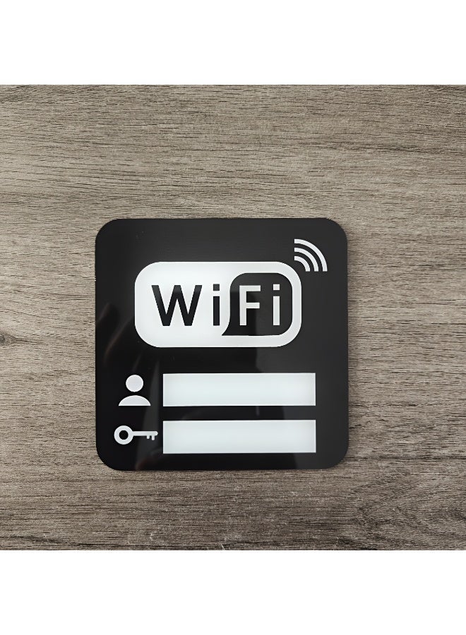 TrustMate Premium WiFi Sign Board (2-Pack) - Rewritable Acrylic Network Information Display - Sleek Black Design for Restaurants, Cafes, Hotels, and Offices - Image 2