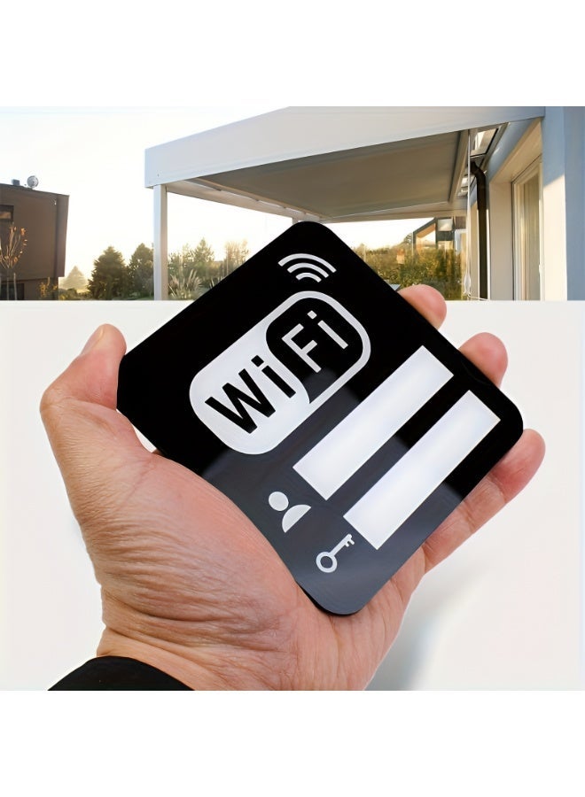 TrustMate Premium WiFi Sign Board (2-Pack) - Rewritable Acrylic Network Information Display - Sleek Black Design for Restaurants, Cafes, Hotels, and Offices - Image 3