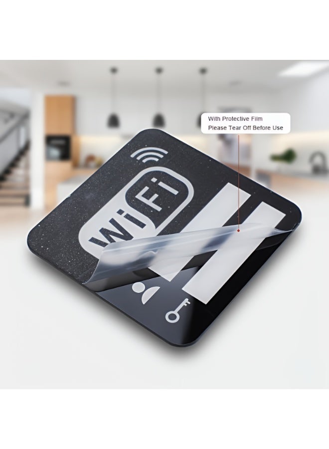 TrustMate Premium WiFi Sign Board (2-Pack) - Rewritable Acrylic Network Information Display - Sleek Black Design for Restaurants, Cafes, Hotels, and Offices - Image 4