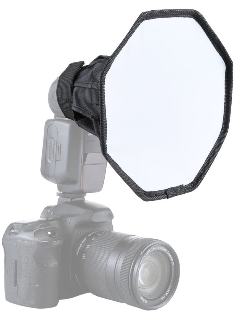 PULUZ 20CM Octagonal Flash Diffuser Softbox – Foldable Light Modifier for Camera Speedlight – Portable Flash Light Softbox for Even Light, Shadow Reduction – Photography Lighting Accessory  - Image 1