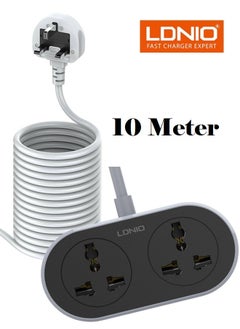 LDNIO 10 Meter Extension Cord 2 Way Universal Socket Plugs Universal Outlet 2500W Travel Home Office Extension for Outdoor/Indoor  - Image 1