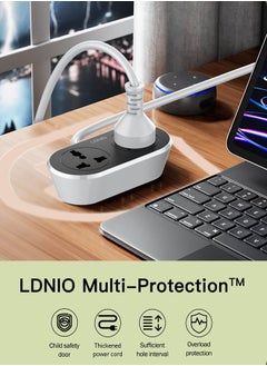 LDNIO 10 Meter Extension Cord 2 Way Universal Socket Plugs Universal Outlet 2500W Travel Home Office Extension for Outdoor/Indoor  - Image 3