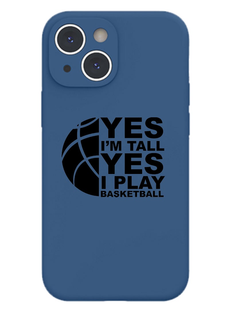 Theodor Protective Slim Fit Case Liquid Silicone Cover with Full Body Protection Anti-Scratch Shockproof Case For iPhone 13 Blue  - Basketball copy - Image 1