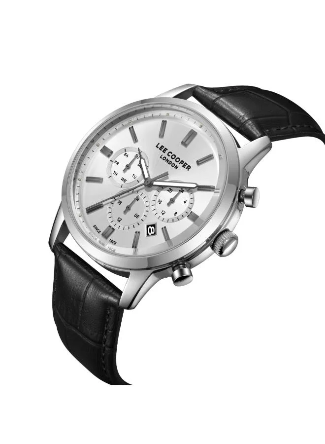 لي كوبر ساعة رجالية جلدية متعددة الوظائف ٤٣ مم