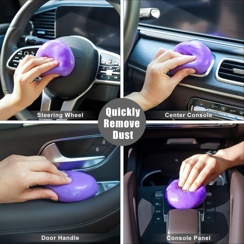 TICARVE 2Pack Cleaning Gel for Car Putty Car Vent Cleaner Cleaning Putty Gel Auto Tools Car Interior Cleaner Dust Mud for Cars and Keyboard Cleaner Slime Purple (320g/11.2oz) Flexible varied design - Image 3