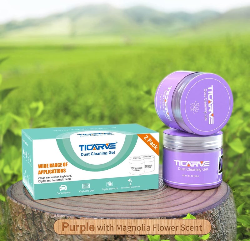 TICARVE 2Pack Cleaning Gel for Car Putty Car Vent Cleaner Cleaning Putty Gel Auto Tools Car Interior Cleaner Dust Mud for Cars and Keyboard Cleaner Slime Purple (320g/11.2oz) Flexible varied design - Image 5