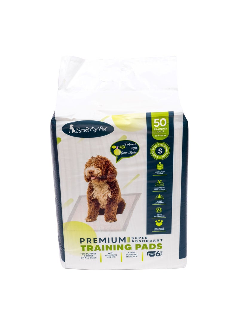 بي إل وسادات تدريب الحيوانات الأليفة من سمارتي - صغيرة (50 قطعة / 60 × 45 سم) - 5 طبقات، برائحة التفاح المنعش، تصميم مانع للانزلاق - Image 1