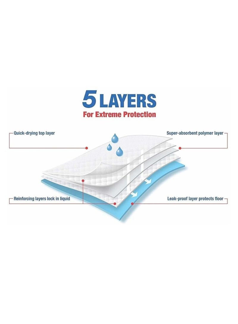 بي إل وسادات تدريب الحيوانات الأليفة من سمارتي - صغيرة (50 قطعة / 60 × 45 سم) - 5 طبقات، برائحة التفاح المنعش، تصميم مانع للانزلاق - Image 3