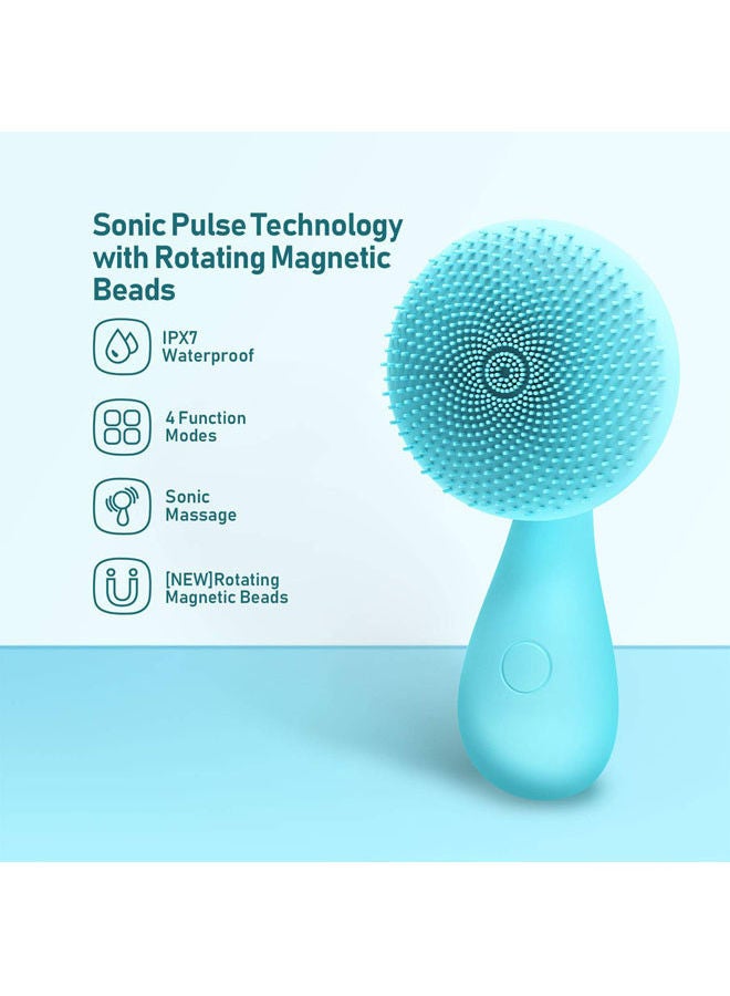 Rock Pow Electric Rechargeable Waterproof Silicone Facial Cleansing Brush Blue/White - Image 5