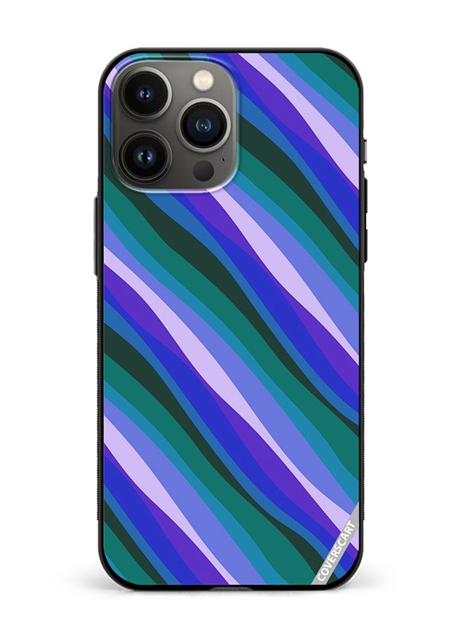 Protective Case Cover For Apple iPhone 13 Pro Colourful With Curved Lines Pattern Design Multicolour