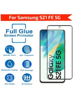 Generic Tempered Glass Screen Protector Full Glue Edge to Edge 9H Hardness Anti Fingerprint Scratch Resistance Glass (Fingerprint work) For Samsung Galaxy S21 Fe 5G  - Image 3