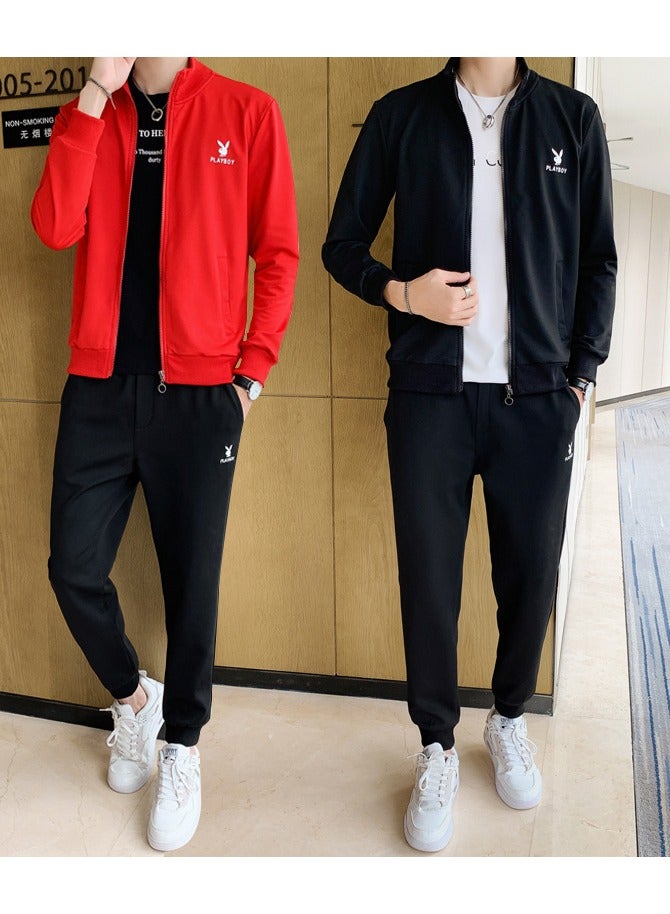 PLAYBOY Men's Version Slim Fitting Cardigan Sports Set  - Image 3
