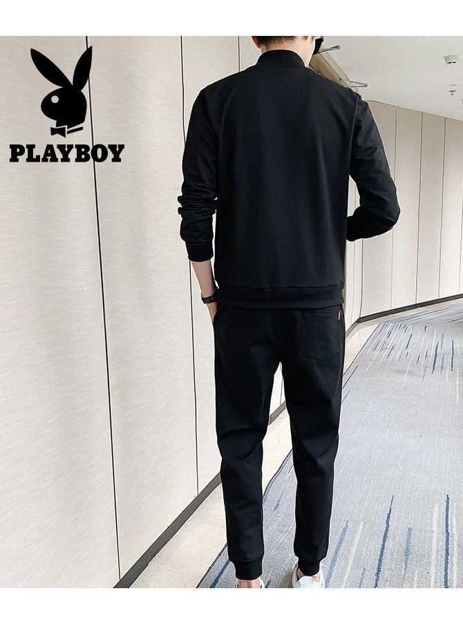 PLAYBOY Men's Version Slim Fitting Cardigan Sports Set  - Image 2