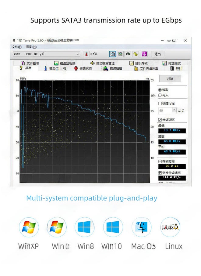 ماركة غير محددة 2.5 بوصة Usb3.0 منفذ تسلسلي صندوق القرص الصلب المحمول علبة القرص الصلب Sata الخارجية تدعم الكمبيوتر المحمول OEM - اللون: أحمر USB3.0 منفذ تسلسلي (SATA)  - Image 3