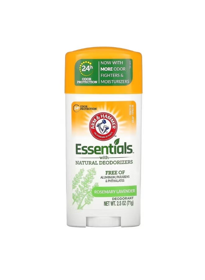 آرم آند هامر Arm & Hammer, Essentials™ مع مزيلات الروائح الطبيعية، مزيل عرق، إكليل الجبل والخزامى، 2.5 أونصة (71 جم)