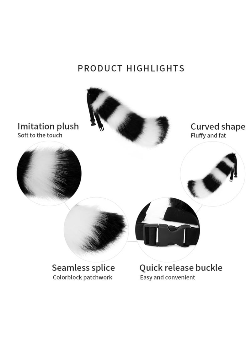 Excefore - Faux Fur Cat Ears and Wolf Fox Tail Set, Cosplay Costume Faux Fur Hair Clip Headdress Anime Cosplay Party - Image 1