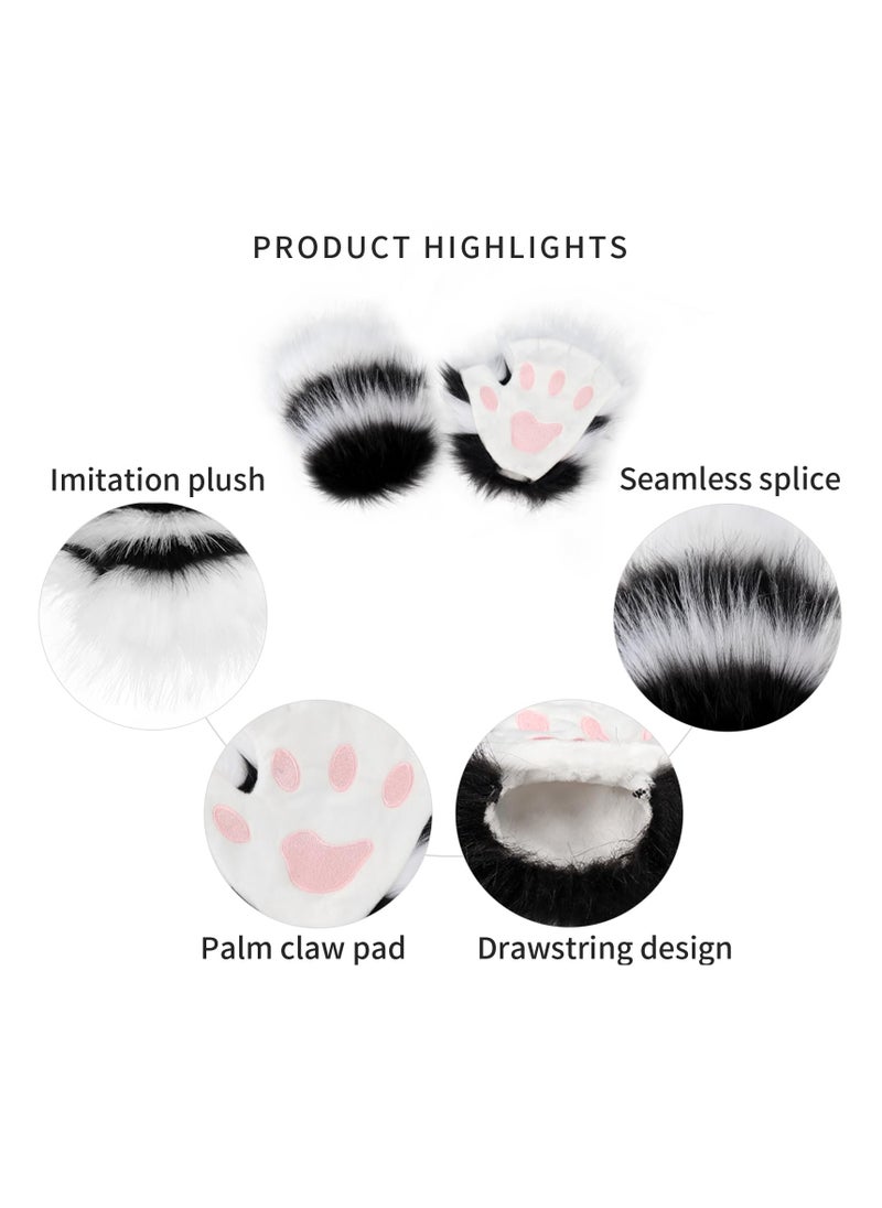 Excefore - Faux Fur Cat Ears and Wolf Fox Tail Set, Cosplay Costume Faux Fur Hair Clip Headdress Anime Cosplay Party - Image 1