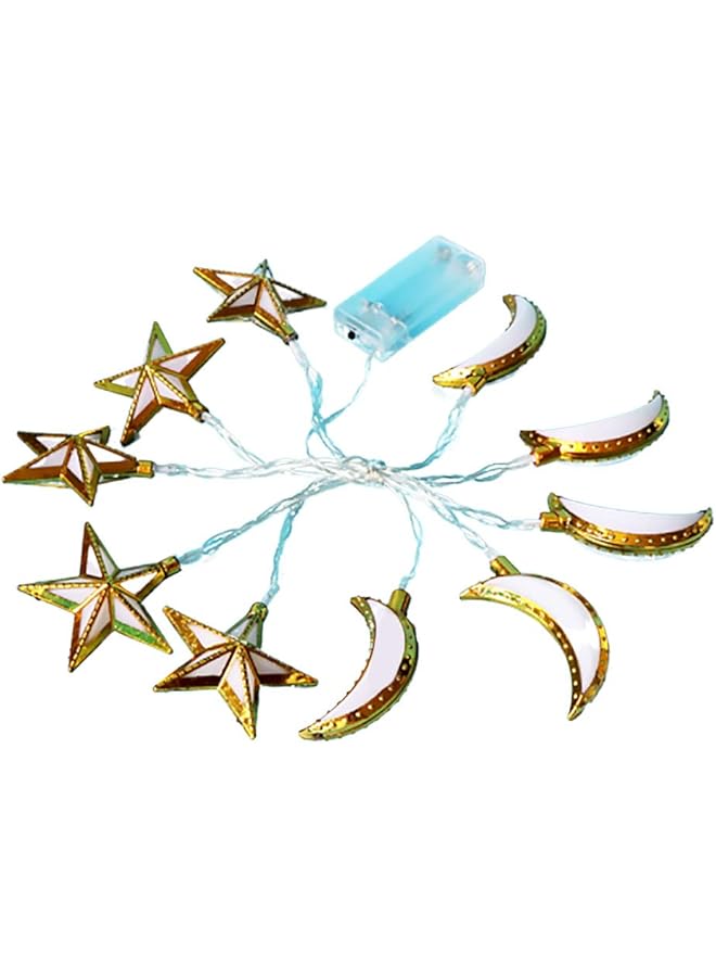erorex Ramadan Light String Moon Star Decorative Lamp Eid Mubarak Lamp Decor Party Decorations Without Battery 7 Colors Slowly Flashing - Image 1