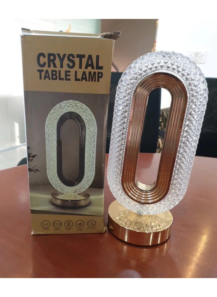 Touch Control Crystal Table Lamp – 3-Way Dimmable, USB Rechargeable, Decorative Desk Lamp
