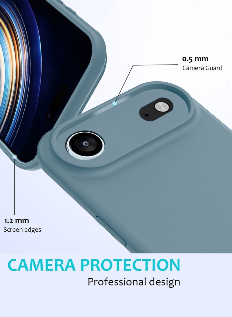 JAJEEK Apple iPhone 17 Air 5G 2025 Soft Liquid Silicone Case Cover (MCRPSN) - Ivory Blue - Image 4